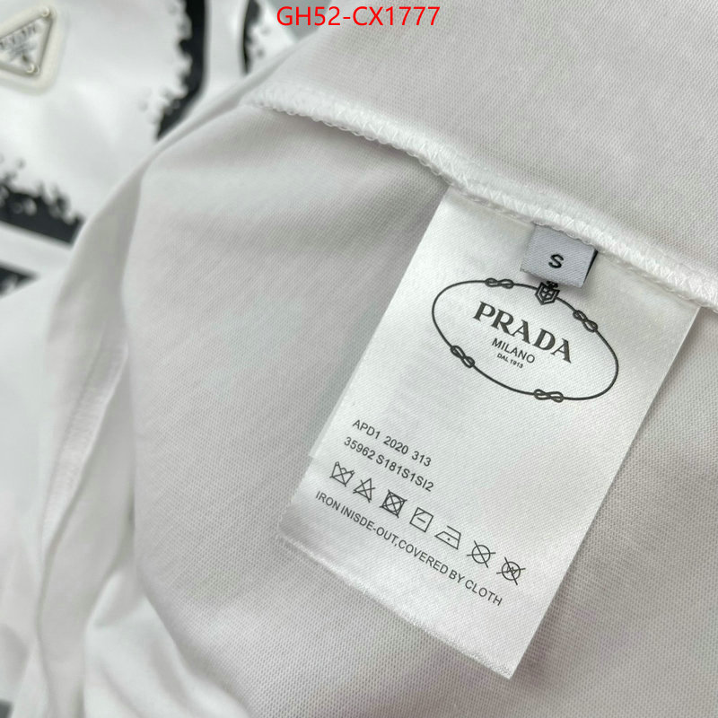 Clothing-Prada luxury cheap ID: CX1777 $: 52USD
