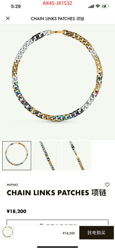 Jewelry-LV wholesale china ID: JX1532 $: 45USD