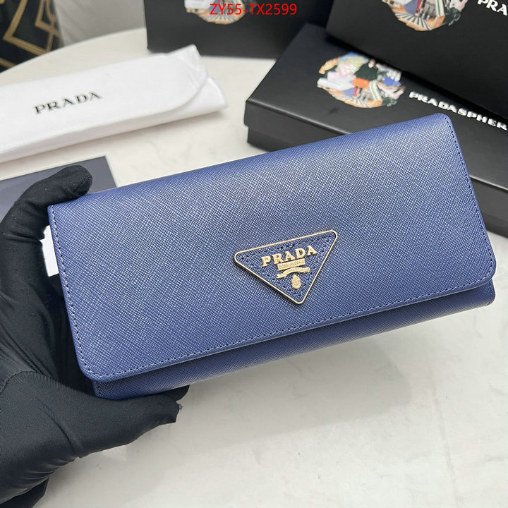 Prada Bags (4A)-Wallet highest quality replica ID: TX2599 $: 55USD,