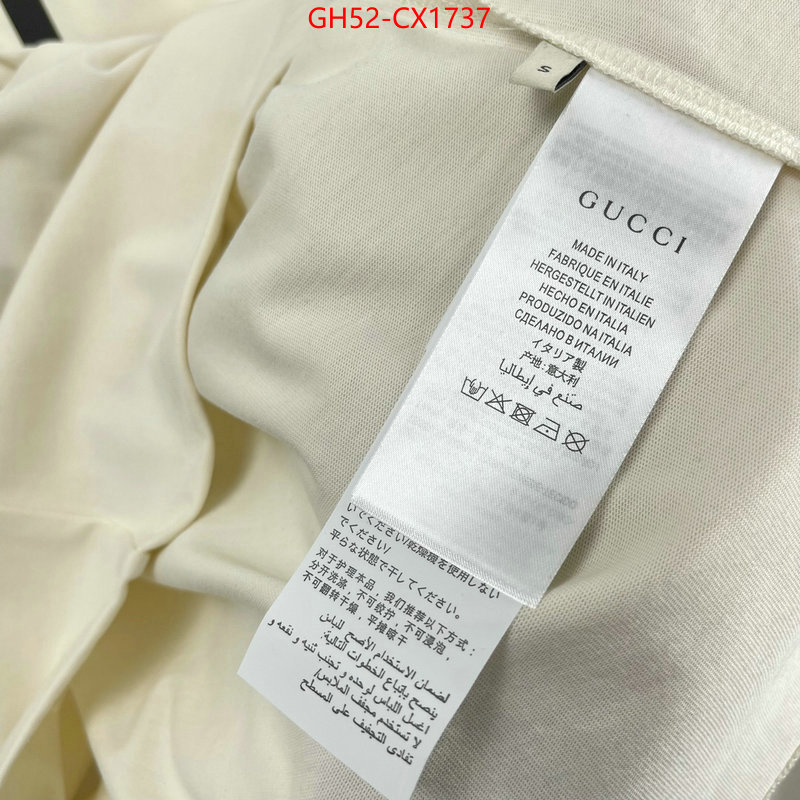 Clothing-Gucci how to buy replcia ID: CX1737 $: 52USD