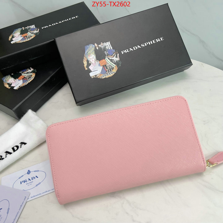 Prada Bags (4A)-Wallet top fake designer ID: TX2602 $: 55USD,