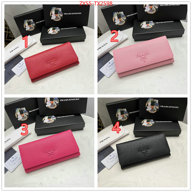 Prada Bags (4A)-Wallet 2023 aaaaa replica customize ID: TX2598 $: 55USD,