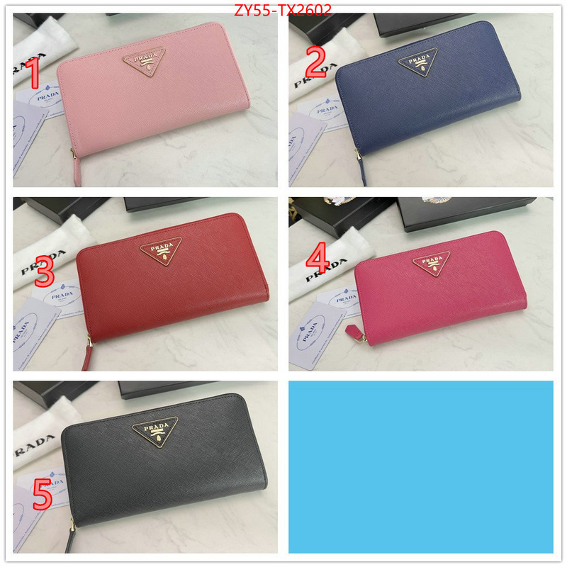 Prada Bags (4A)-Wallet top fake designer ID: TX2602 $: 55USD,