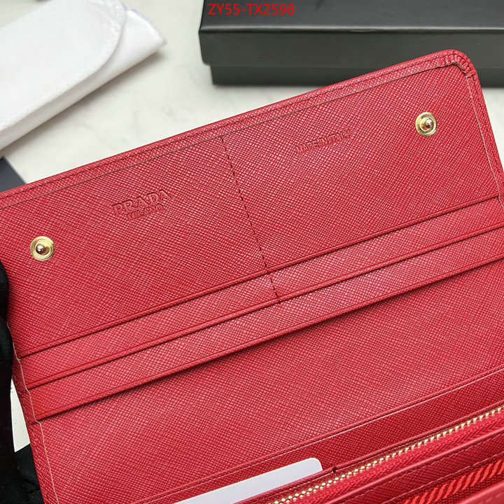 Prada Bags (4A)-Wallet 2023 aaaaa replica customize ID: TX2598 $: 55USD,