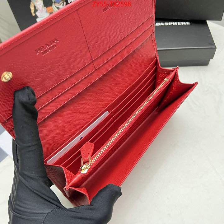 Prada Bags (4A)-Wallet 2023 aaaaa replica customize ID: TX2598 $: 55USD,