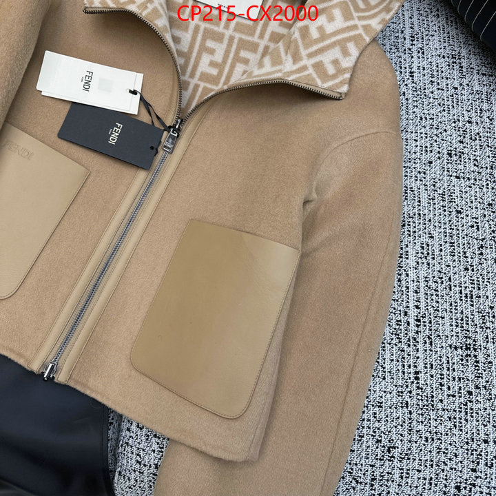 Clothing-Fendi 2023 luxury replicas ID: CX2000 $: 215USD