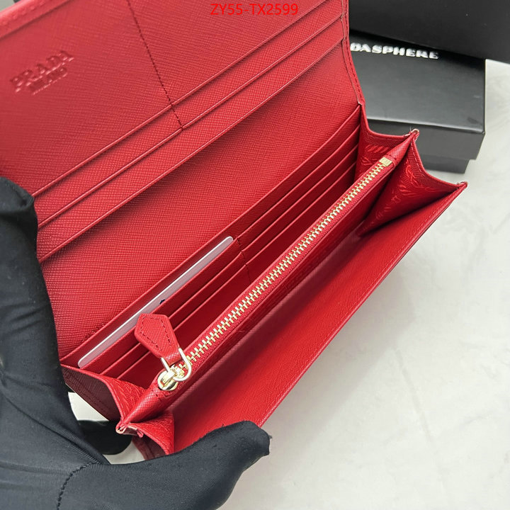 Prada Bags (4A)-Wallet highest quality replica ID: TX2599 $: 55USD,