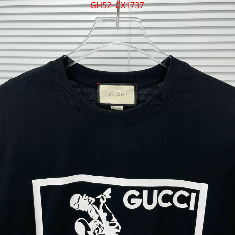 Clothing-Gucci how to buy replcia ID: CX1737 $: 52USD