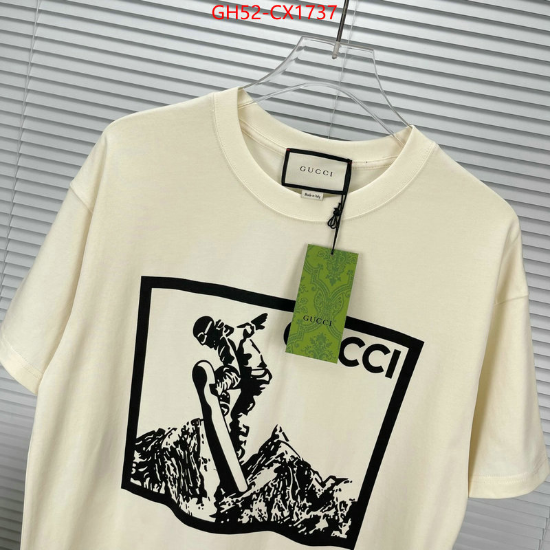 Clothing-Gucci how to buy replcia ID: CX1737 $: 52USD