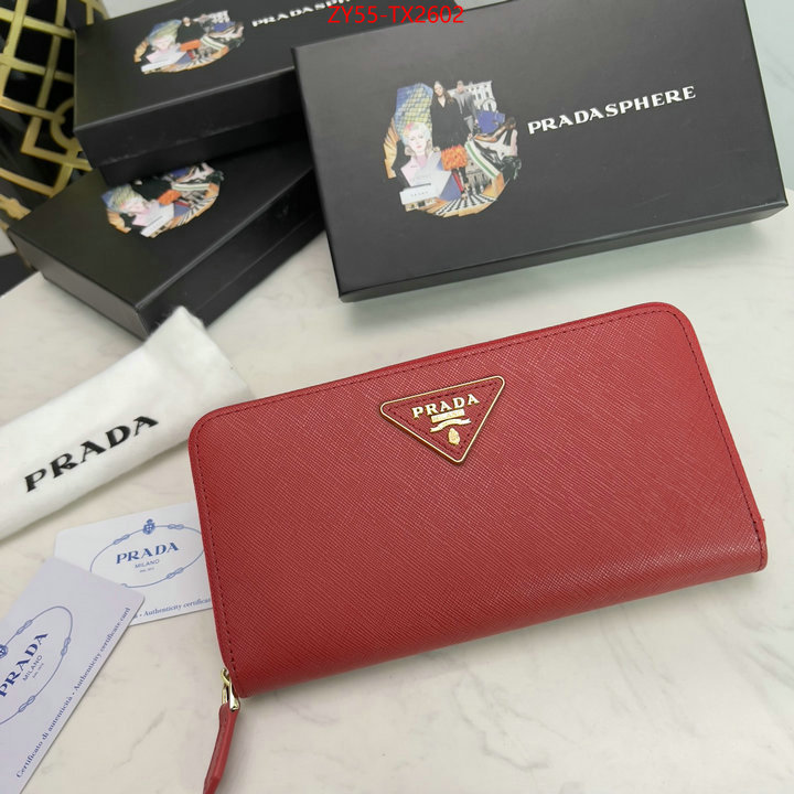 Prada Bags (4A)-Wallet top fake designer ID: TX2602 $: 55USD,