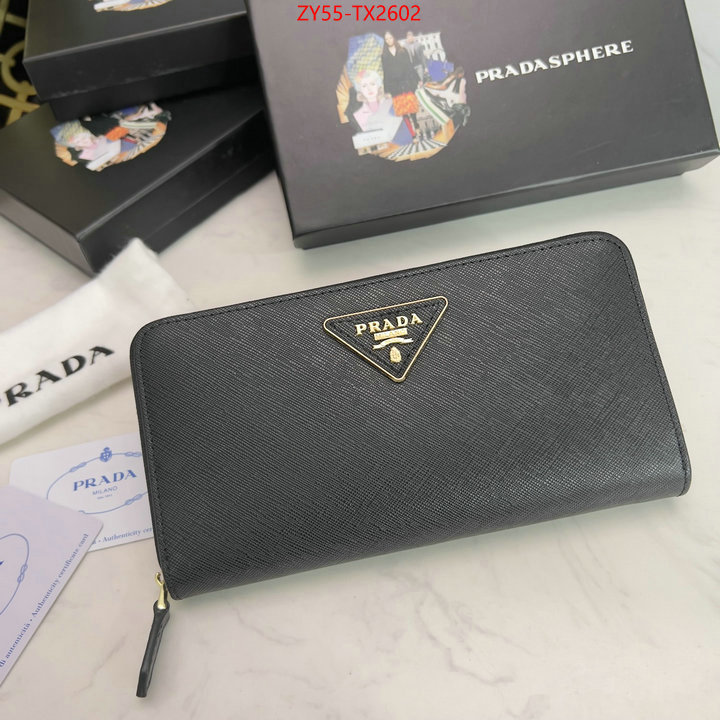 Prada Bags (4A)-Wallet top fake designer ID: TX2602 $: 55USD,