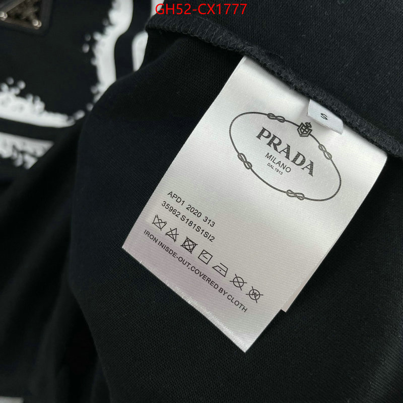 Clothing-Prada luxury cheap ID: CX1777 $: 52USD