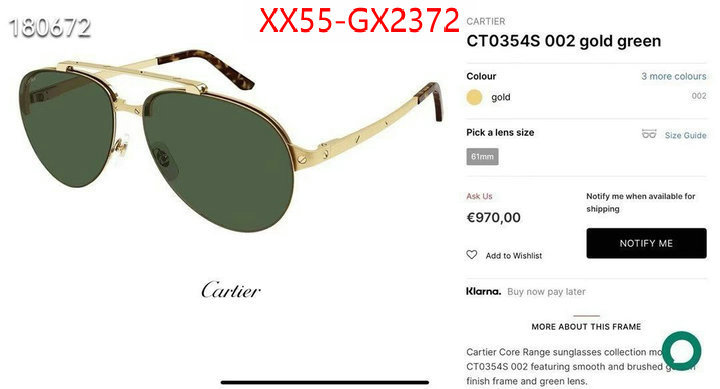 Glasses-Cartier replica wholesale ID: GX2372 $: 55USD