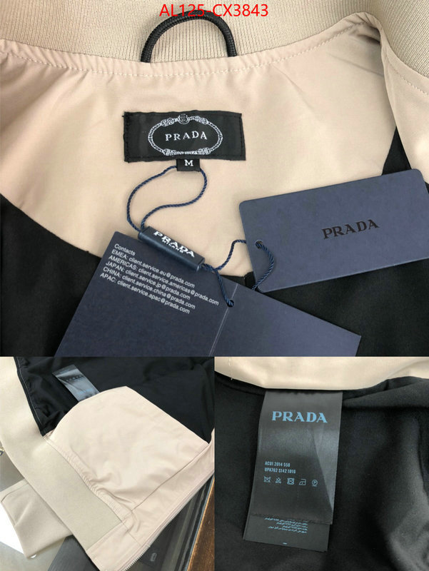 Clothing-Prada cheap ID: CX3843 $: 125USD