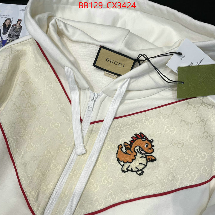 Clothing-Gucci replica 1:1 high quality ID: CX3424 $: 129USD