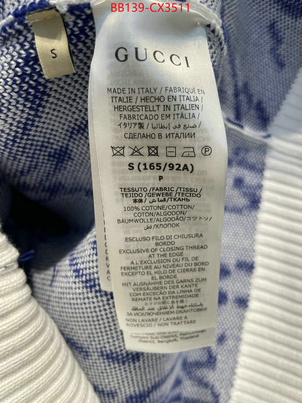 Clothing-Gucci 2024 perfect replica designer ID: CX3511 $: 139USD