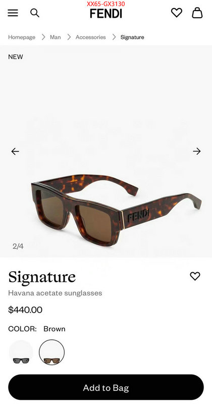Glasses-Fendi replica designer ID: GX3130 $: 65USD