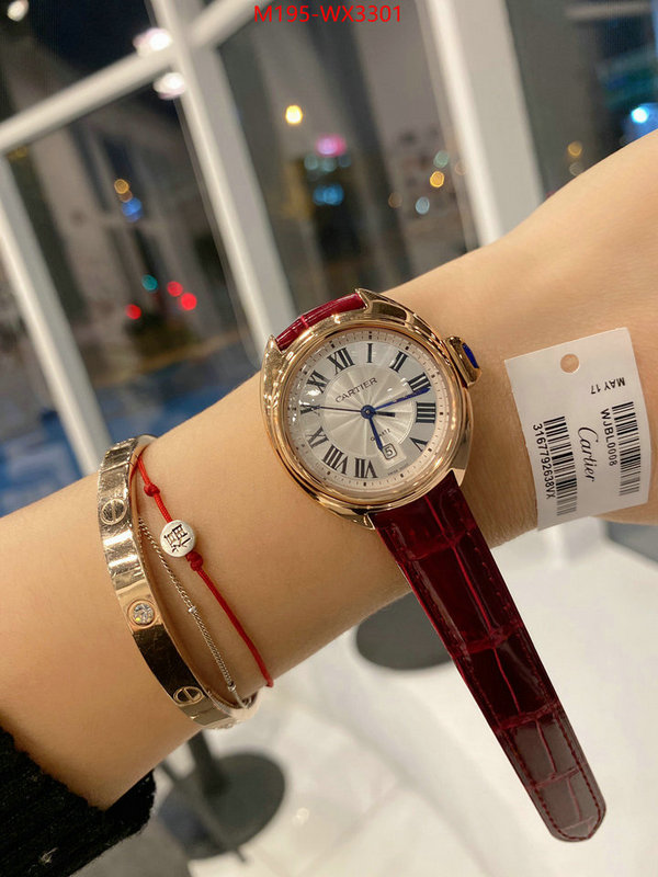 Watch(TOP)-Cartier the best quality replica ID: WX3301 $: 195USD