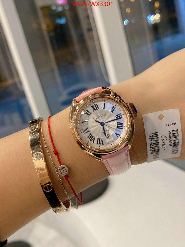 Watch(TOP)-Cartier the best quality replica ID: WX3301 $: 195USD
