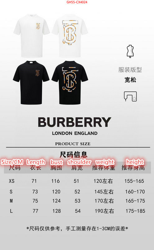 Clothing-Burberry buy cheap ID: CX4024 $: 55USD