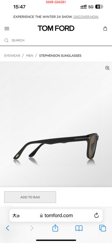Glasses-Tom Ford luxury fashion replica designers ID: GX4381 $: 49USD