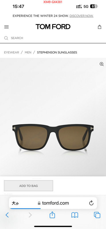 Glasses-Tom Ford luxury fashion replica designers ID: GX4381 $: 49USD