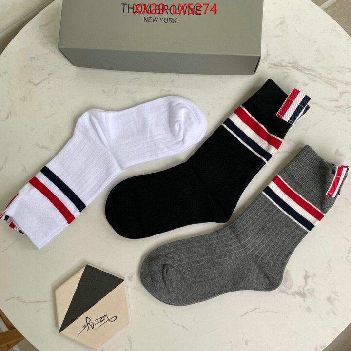 Sock-Thom Browne luxury fake ID: LX5274 $: 29USD