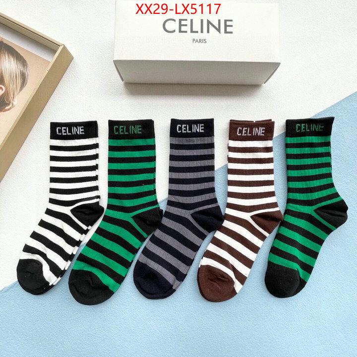 Sock-CELINE brand designer replica ID: LX5117 $: 29USD