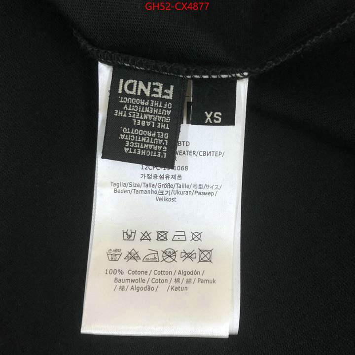 Clothing-Fendi replica wholesale ID: CX4877 $: 52USD