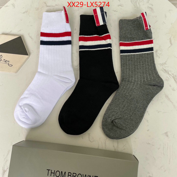 Sock-Thom Browne luxury fake ID: LX5274 $: 29USD