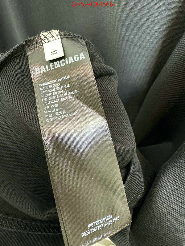Clothing-Balenciaga fake high quality ID: CX4866 $: 52USD