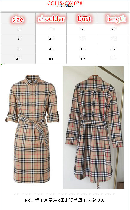 Clothing-Burberry sale ID: CX4078 $: 115USD