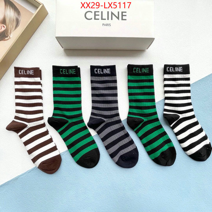 Sock-CELINE brand designer replica ID: LX5117 $: 29USD