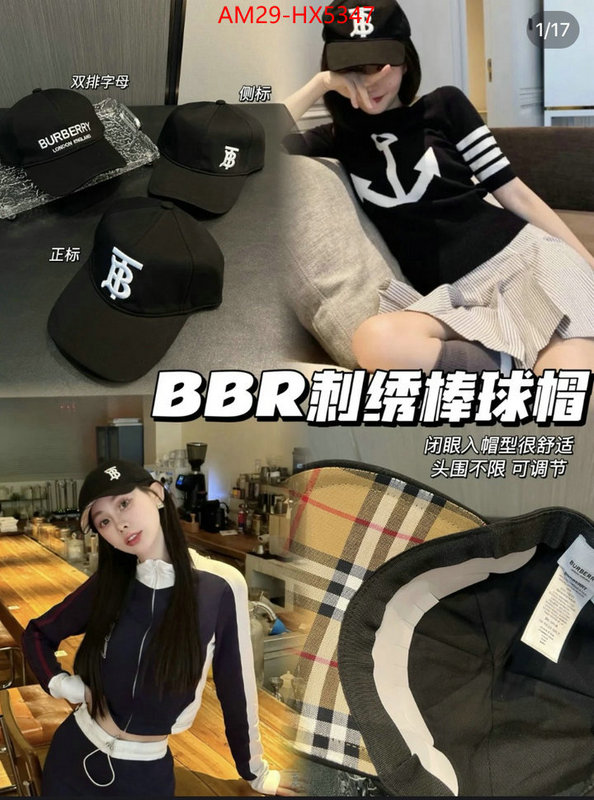 Cap(Hat)-Burberry luxury fake ID: HX5347 $: 29USD