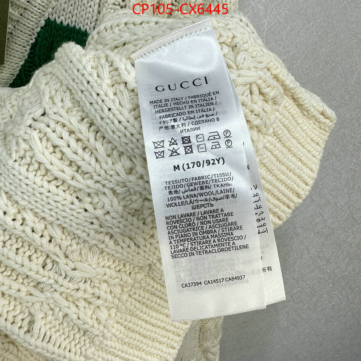 Clothing-Gucci top quality fake ID: CX6445 $: 105USD