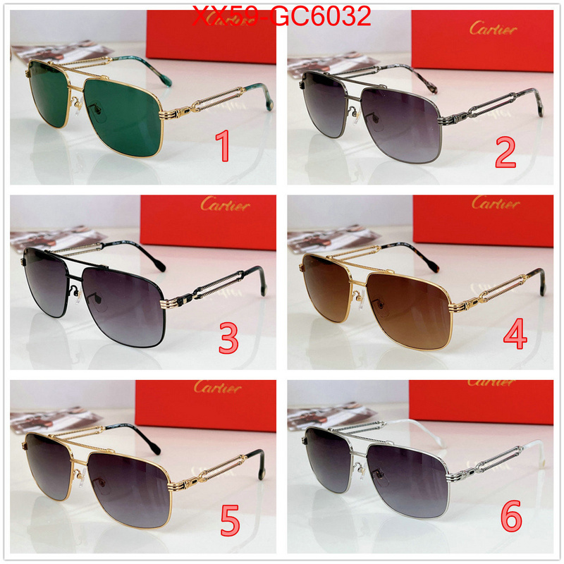 Glasses-Cartier brand designer replica ID: GC6032 $: 59USD