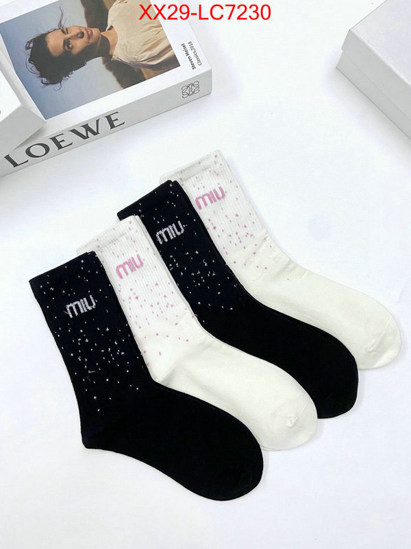 Sock-Miu Miu designer 7 star replica ID: LC7230 $: 29USD