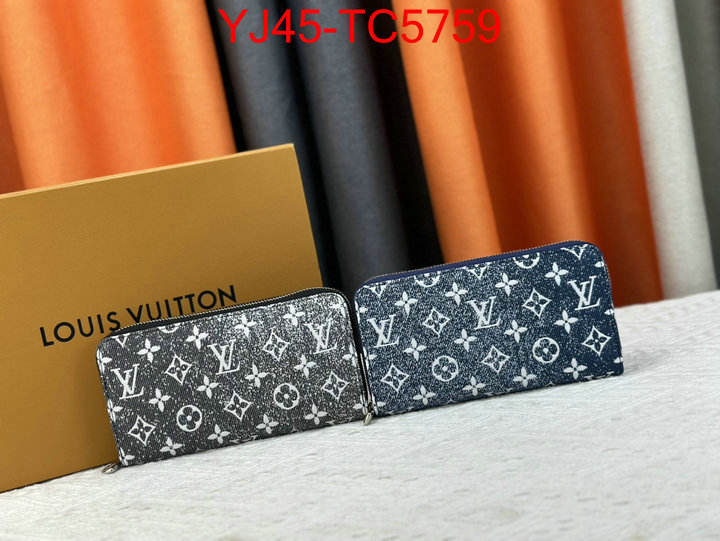 LV Bags(4A)-Wallet high quality aaaaa replica ID: TC5759 $: 45USD,