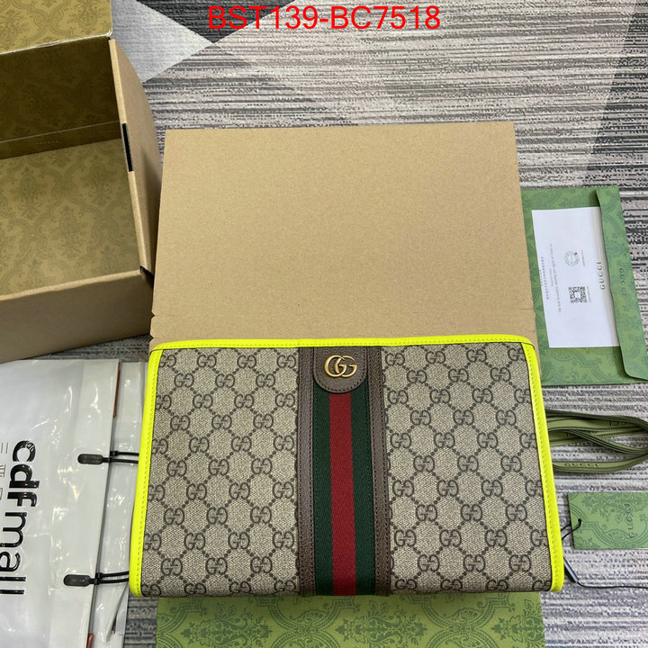 Gucci Bags(TOP)-Clutch- wholesale replica shop ID: BC7518 $: 139USD,