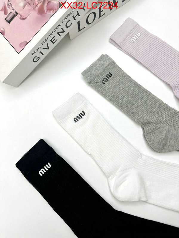 Sock-Miu Miu designer 7 star replica ID: LC7224 $: 32USD