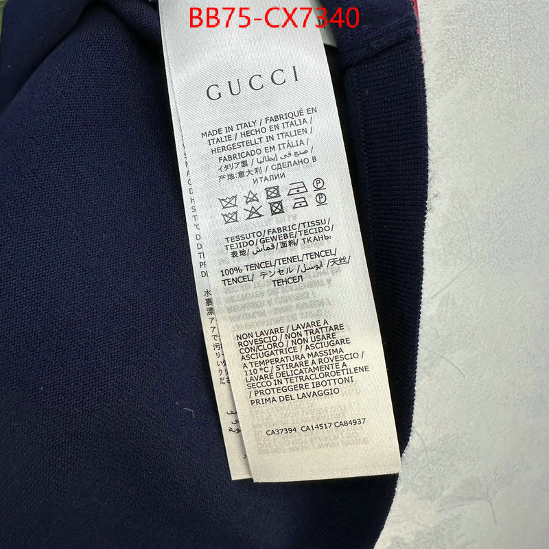 Clothing-Gucci where can i buy the best quality ID: CX7340 $: 75USD