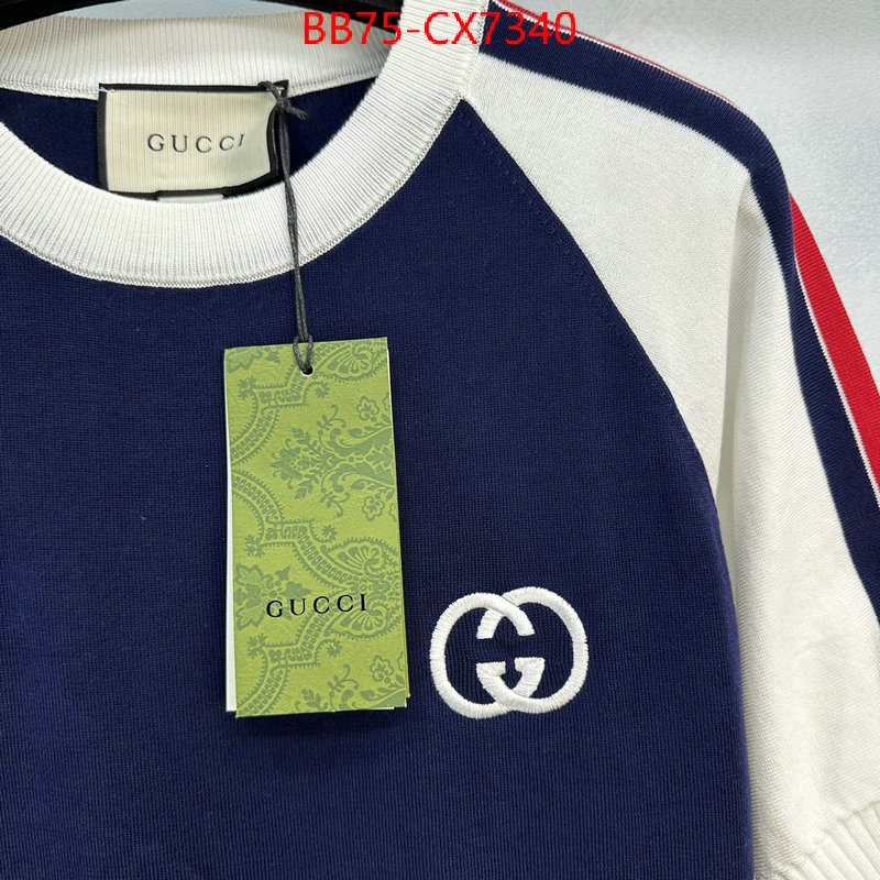 Clothing-Gucci where can i buy the best quality ID: CX7340 $: 75USD