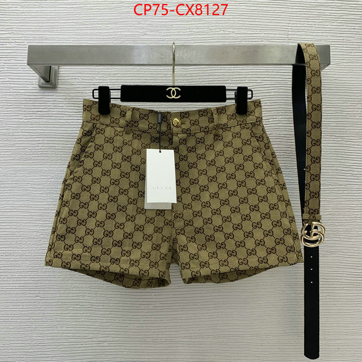 Clothing-Gucci designer high replica ID: CX8127 $: 75USD