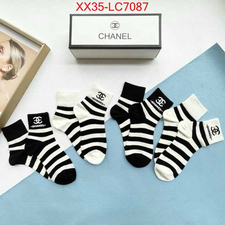 Sock-Chanel designer fake ID: LC7087 $: 35USD