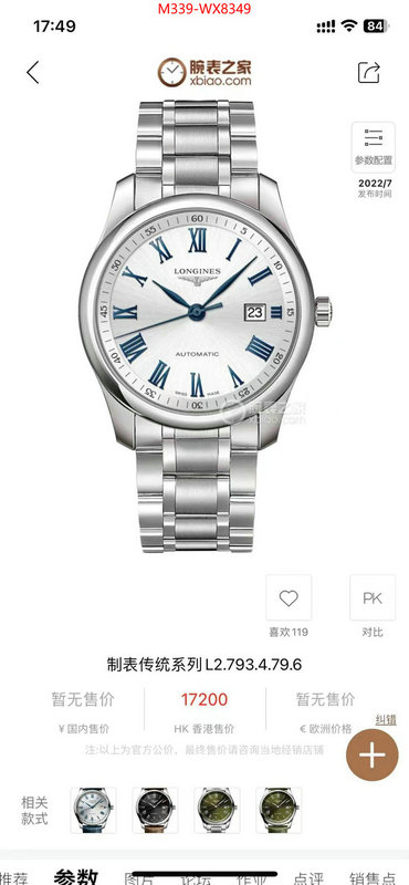 Watch(TOP)-Longines where to buy ID: WX8349 $: 339USD