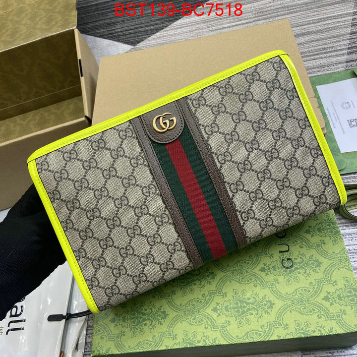 Gucci Bags(TOP)-Clutch- wholesale replica shop ID: BC7518 $: 139USD,