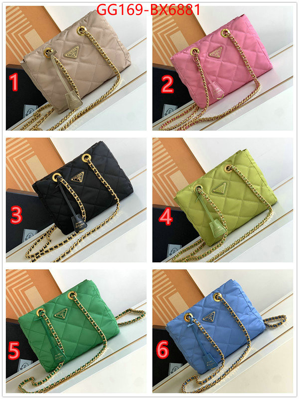 Prada Bags (TOP)-Handbag- quality replica ID: BX6881 $: 169USD,