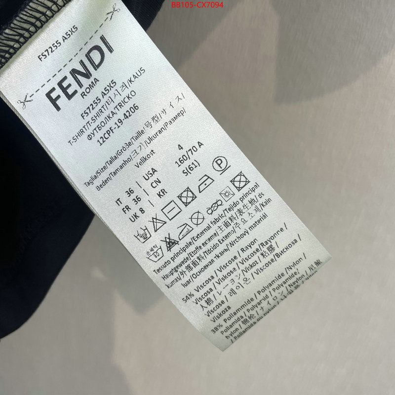 Clothing-Fendi best quality fake ID: CX7094 $: 105USD