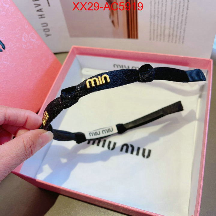 Hair band-MIU MIU luxury fake ID: AC5919 $: 29USD