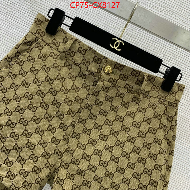 Clothing-Gucci designer high replica ID: CX8127 $: 75USD